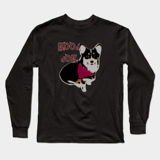 Good Dog Muffin Retro Corgi Long Sleeve T-Shirt